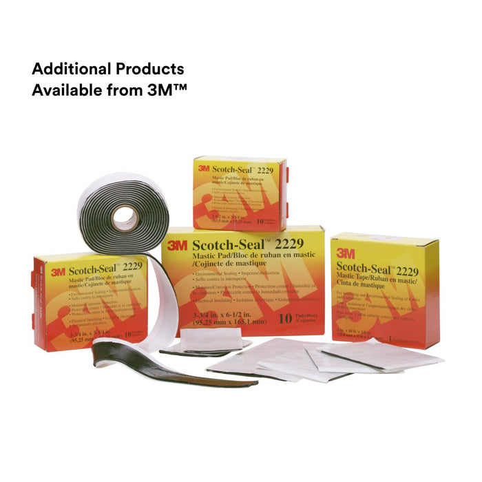 3M Scotch-Seal Mastic Tape Compound 2229, 3-3/4 in x 10 ft, Black, 1roll/carton