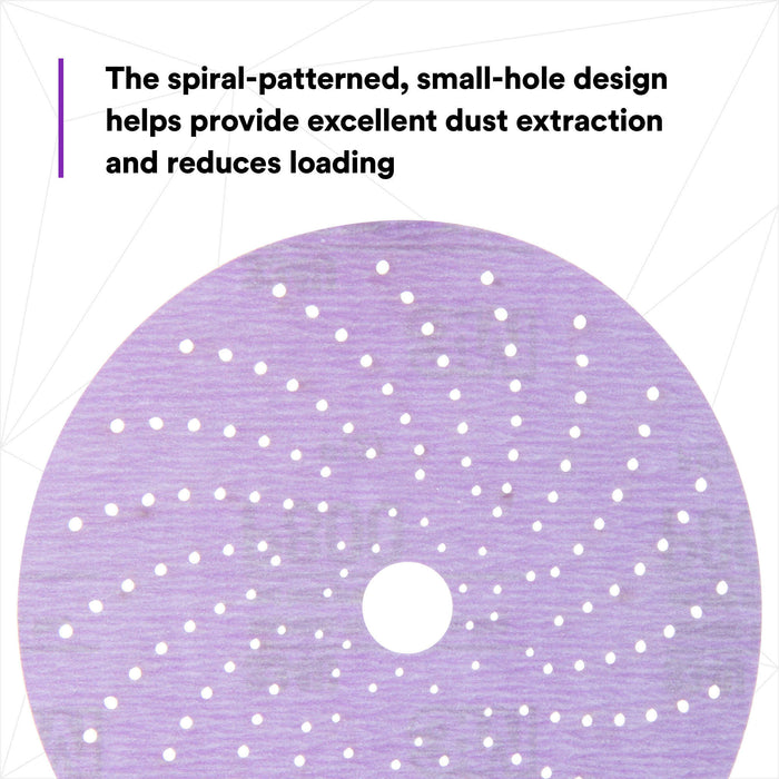 3M Hookit Purple Clean Sanding Disc 334U, 30760, 6 in, P800 grade