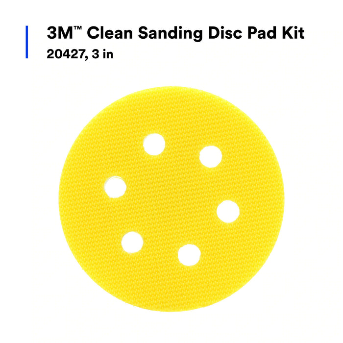 3M Clean Sanding Disc Pad Kit, 20427, 3 in