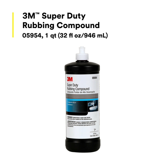 3M Super Duty Rubbing Compound, 05954, 1 qt (32 fl oz/946 mL), 6 percase
