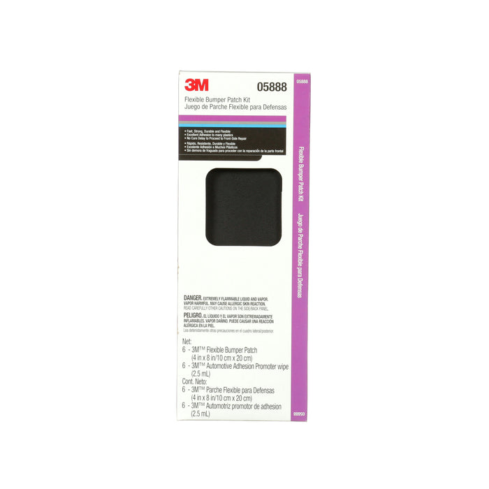 3M Flexible Bumper Patch Kit, 05888, Black, 4 in x 8 in