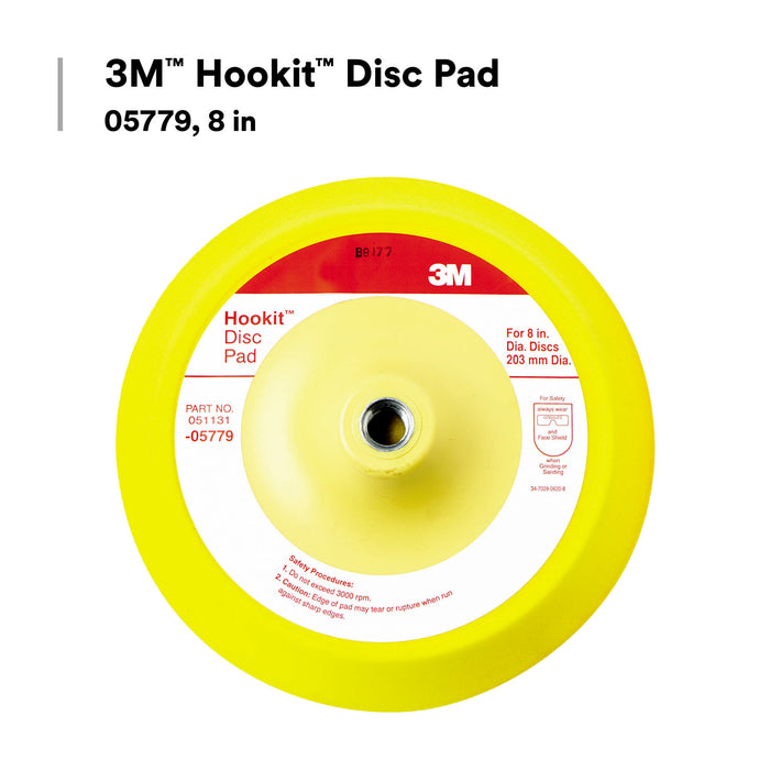 3M Hookit Disc Pad, 05779, 8 in