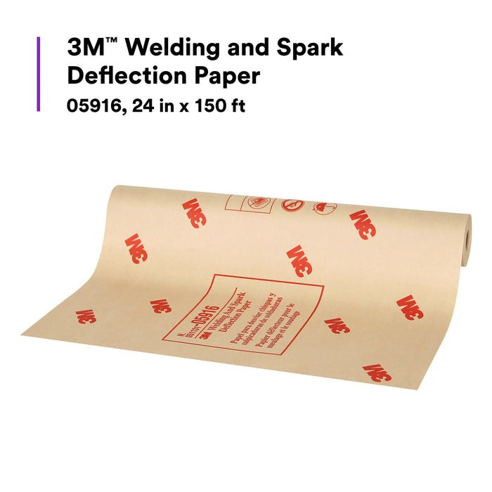3M Welding and Spark Deflection Paper, 05916, 24 in x 150 ft, 2 percase