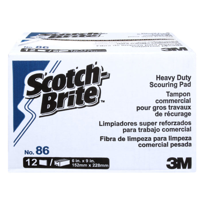 Scotch-Brite Heavy Duty Scour Pad 86, 6 in x 9 in, 12/Box