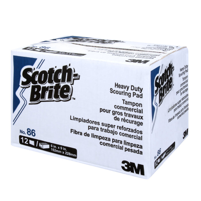 Scotch-Brite Heavy Duty Scour Pad 86, 6 in x 9 in, 12/Box