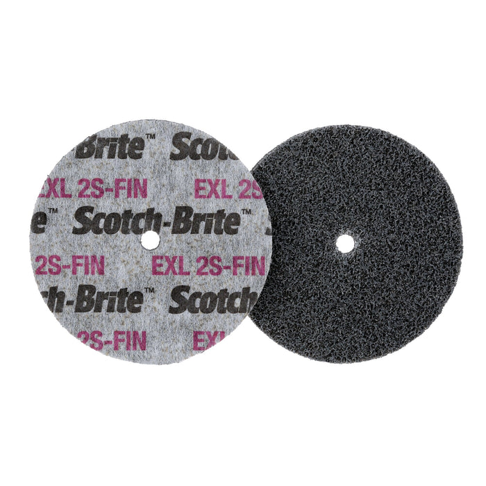 Scotch-Brite EXL Unitized Wheel, XL-UW, 2S Fine, 3 in x 1/2 in x 1/4in