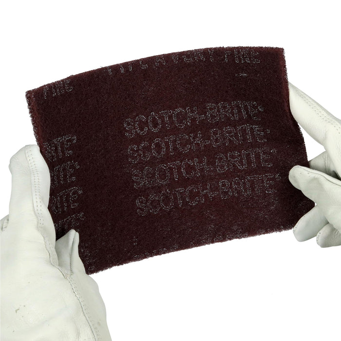 Scotch-Brite Hand Pad 7447, HP-HP, A/O Very Fine, Maroon, 6 in x 9 in, 20/Inner