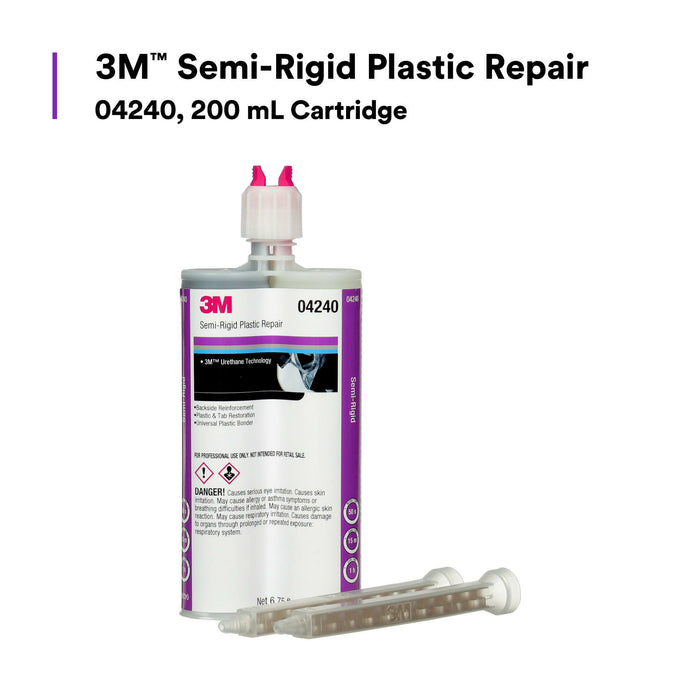 3M Semi-Rigid Plastic Repair, 04240, 200 mL Cartridge