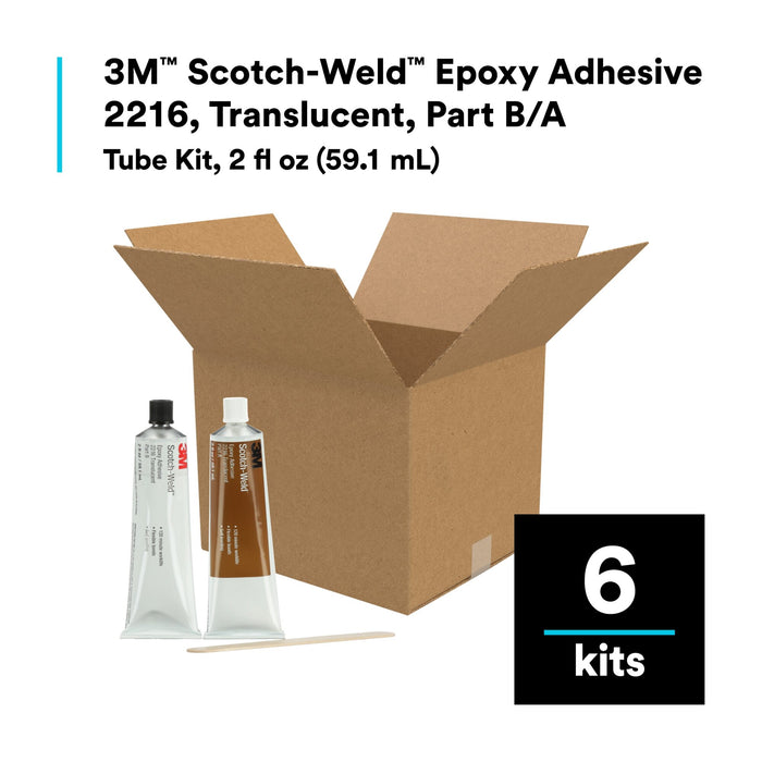 3M Scotch-Weld Epoxy Adhesive 2216, Translucent, Part B/A, 2 fl ozTube