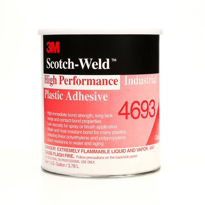 3M High Performance Industrial Plastic Adhesive 4693, Light Amber, 1Gallon Can