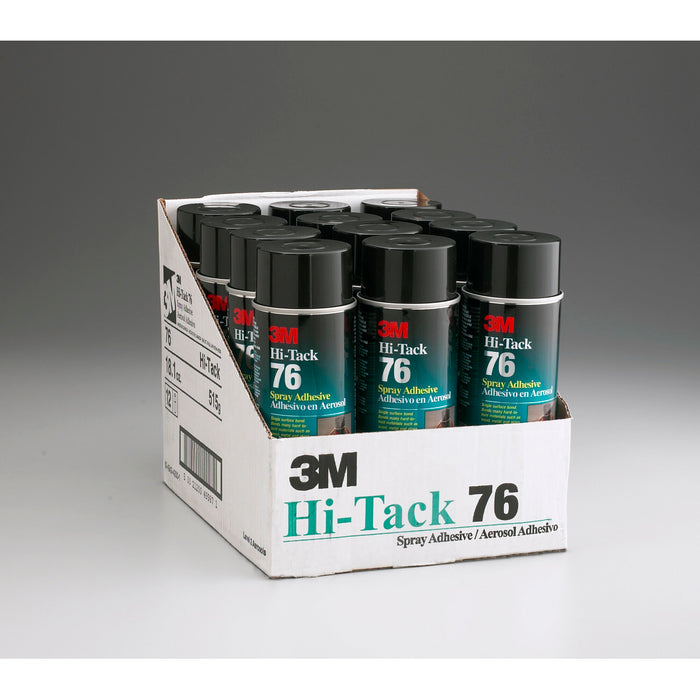 3M Hi-Tack Spray Adhesive 76, Clear, 24 fl oz Can (Net Wt 18.1 oz)