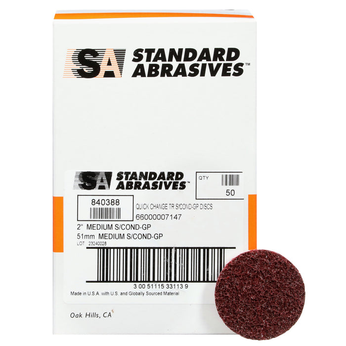 Standard Abrasives Quick Change Surface Conditioning GP Disc, 840388,A/O MED, TR