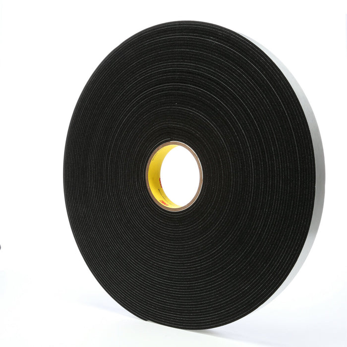 3M Vinyl Foam Tape 4508, Black, 1 in x 36 yd, 125 mil