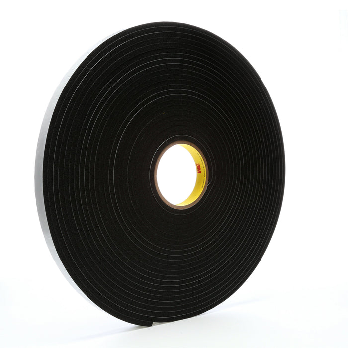 3M Vinyl Foam Tape 4504, Black, 3/4 in x 18 yd, 250 mil, 12 rolls percase