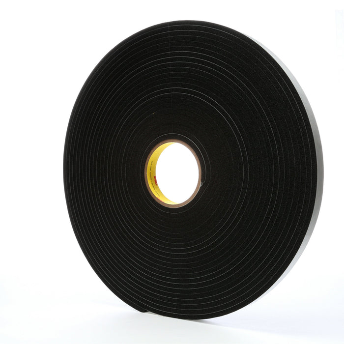 3M Vinyl Foam Tape 4504, Black, 3/4 in x 18 yd, 250 mil, 12 rolls percase