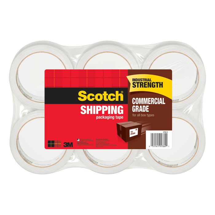 Scotch® Commercial Grade Shipping Packaging Tape 3750-6, 1.88 in x 54.6yd
