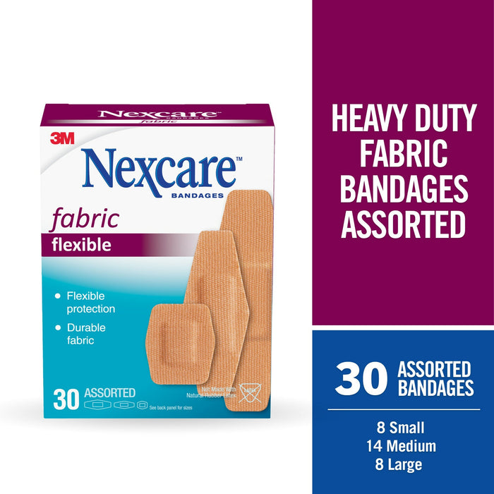 Nexcare Flexible Fabric Bandages 665-30PB, 30 ct