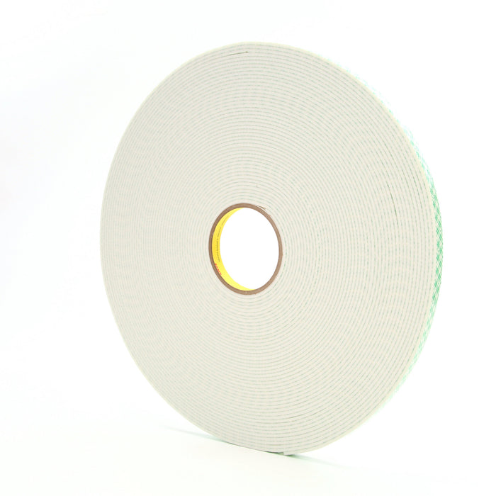 3M Double Coated Urethane Foam Tape 4008, Off White, 1/2 in x 36 yd,125 mil