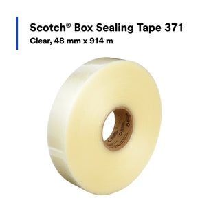 Scotch® Box Sealing Tape 371, Clear, 48 mm x 914 m