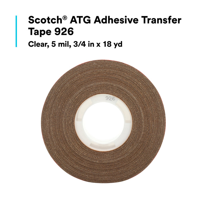 Scotch® ATG Adhesive Transfer Tape 926, Clear, 3/4 in x 18 yd, 5 mil