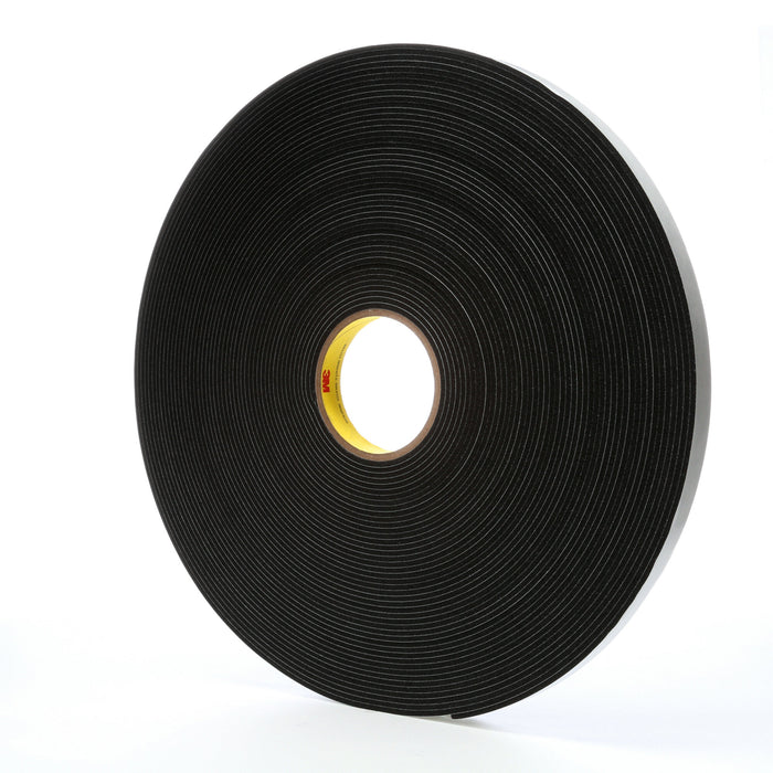 3M Vinyl Foam Tape 4508, Black, 3/4 in x 36 yd, 125 mil, 12 rolls percase