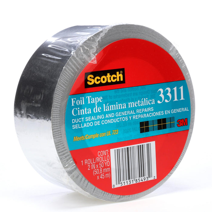 Scotch® Foil Tape 3311, Silver, 2 IN x 50 YD, 3.6 mil