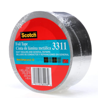 Scotch® Foil Tape 3311, Silver, 2 IN x 50 YD, 3.6 mil