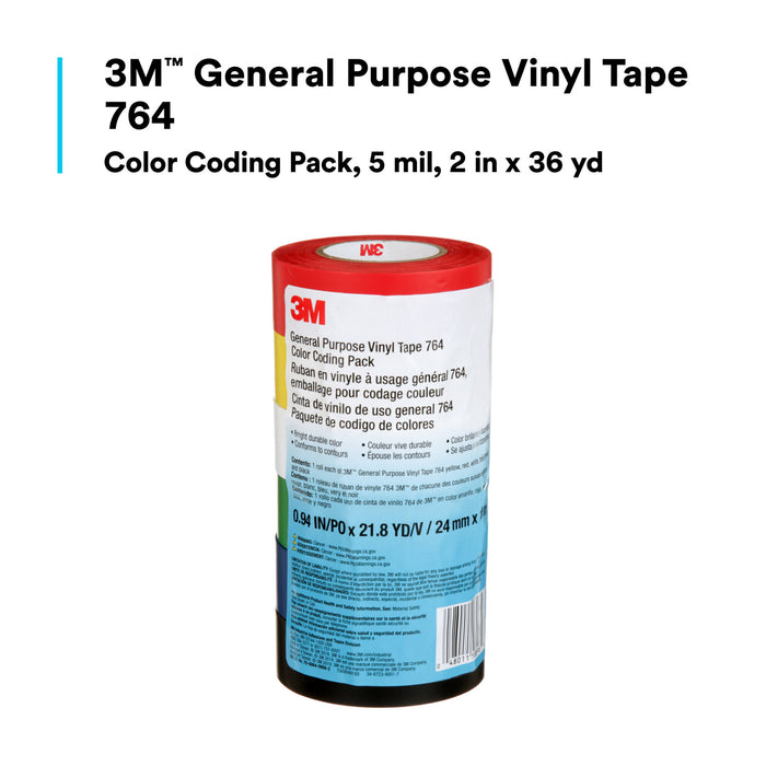 3M General Purpose Vinyl Tape 764, Color Coding Pack