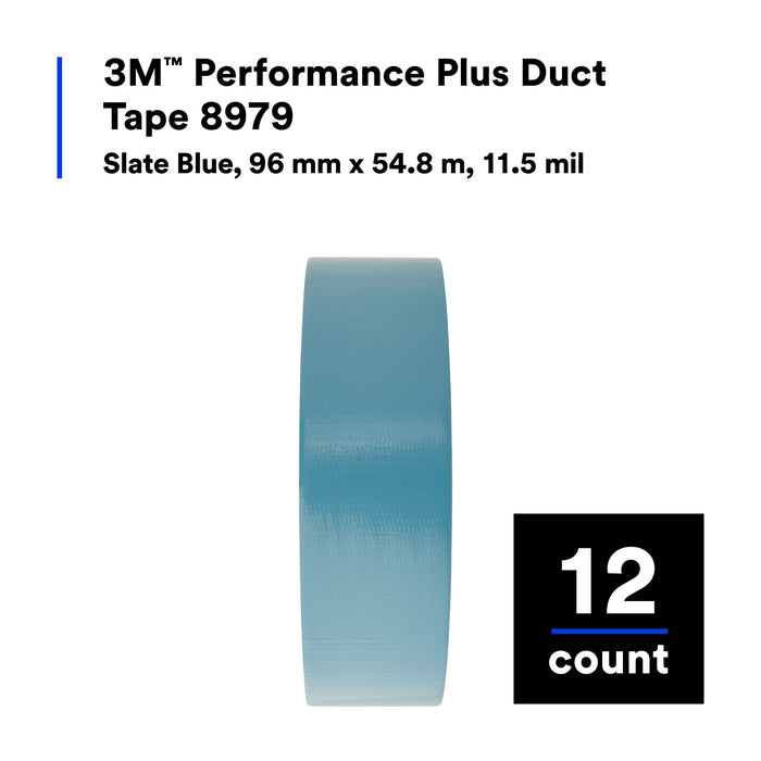 3M Performance Plus Duct Tape 8979, Slate Blue, 96 mm x 54.8 m, 12.1mil