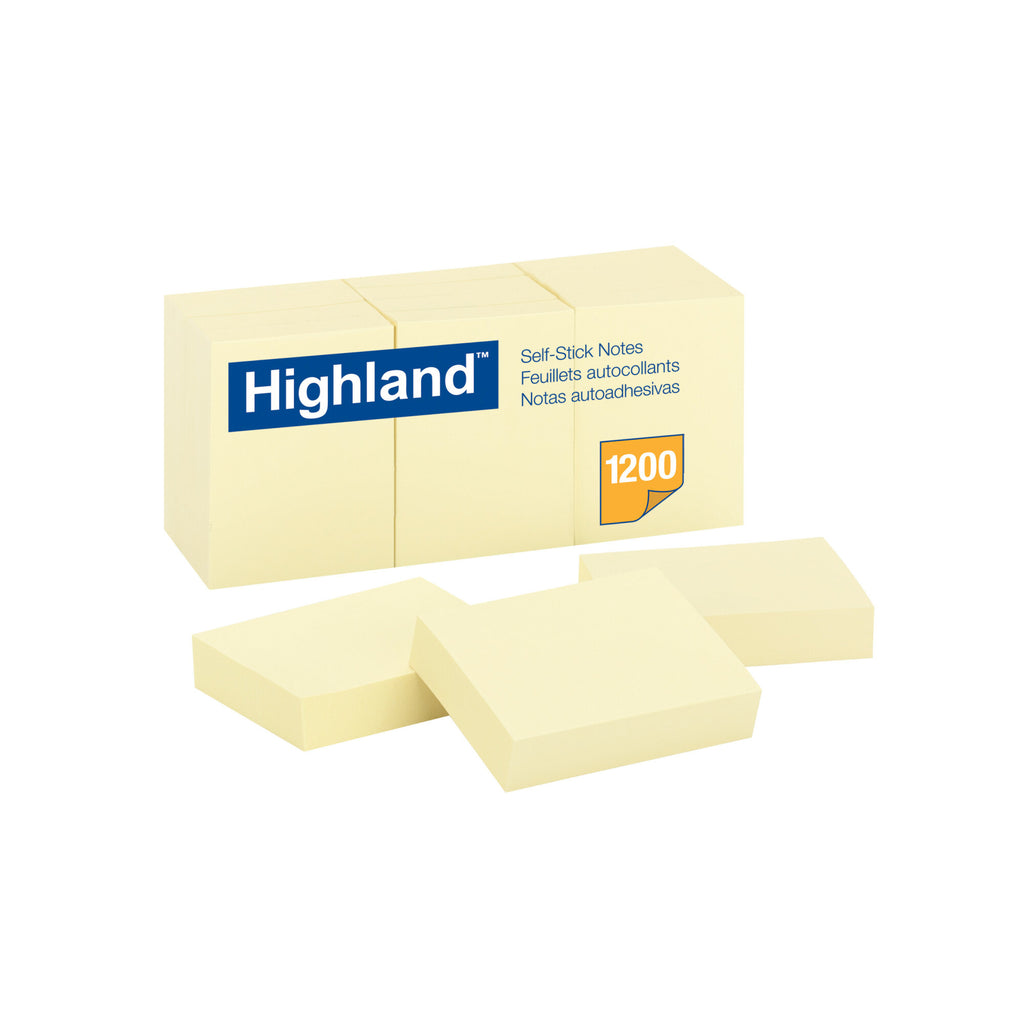 Highmark Notes Highland Notes 6539, 1-1/2 in x 2 in (7.62 cm x 7.62 cm) Yellow – EIO.com