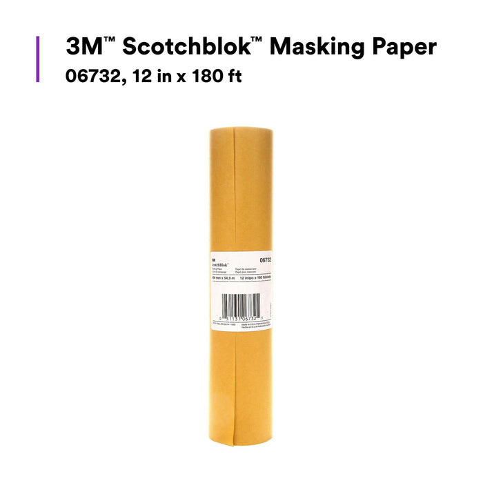 3M Scotchblok Masking Paper, 06732, 12 in x 180 ft