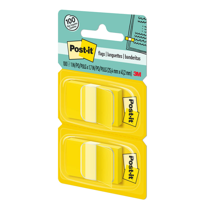 Post-it® Flags 680-YW2, 1 in. x 1.7 in. Canary Yellow 2 pk 6 pk/inner 24pk/cs