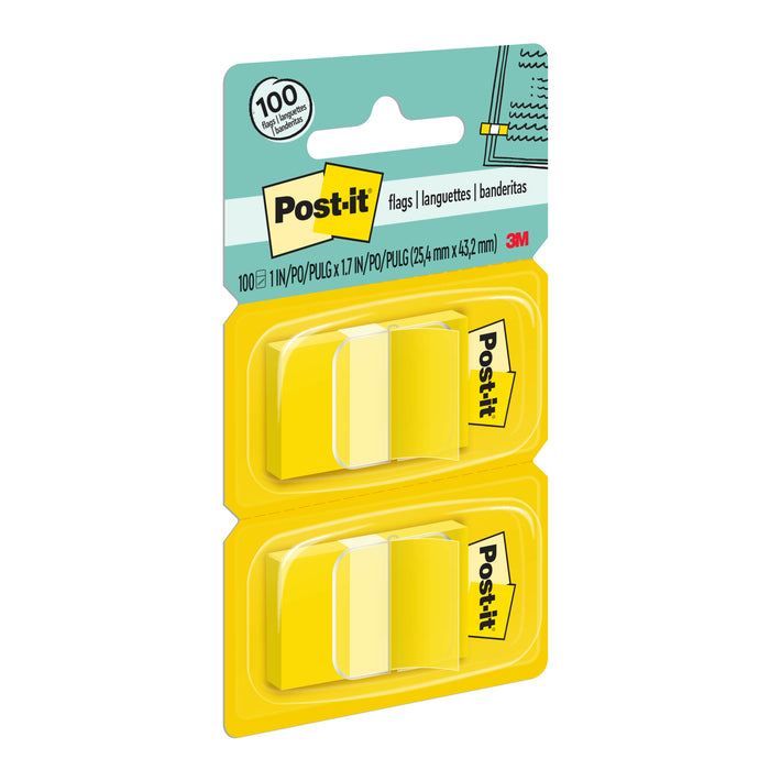 Post-it® Flags 680-YW2, 1 in. x 1.7 in. Canary Yellow 2 pk 6 pk/inner 24pk/cs