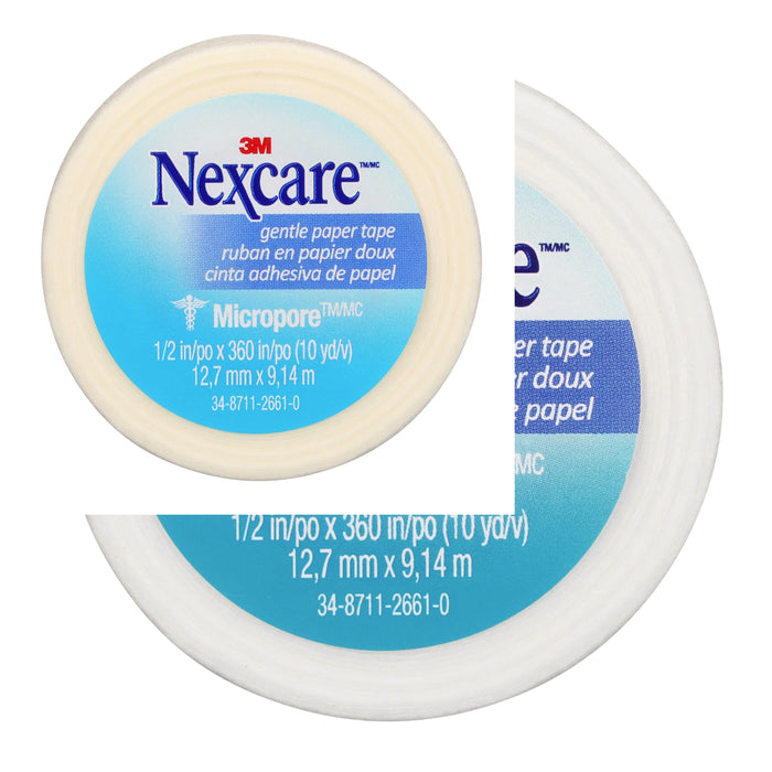 Nexcare Micropore Paper First Aid Tape, 530-P1/2, 1/2 in x 10 yds,Wrapped