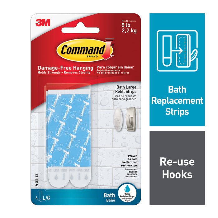 Command Water Resistant Strips 17605B Large Blue