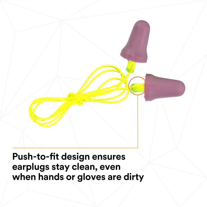 3M No-Touch Push-to-Fit Earplugs P2001, Corded