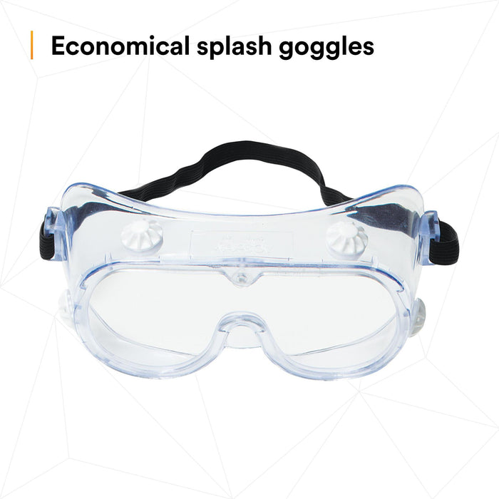 3M Safety Splash Goggle 334, 40660-00000-10, Clear Lens