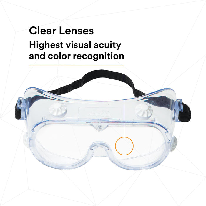 3M Safety Splash Goggle 334, 40660-00000-10, Clear Lens