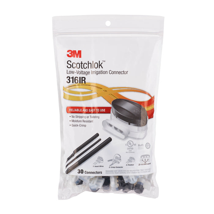 3M Scotchlok Electrical IDC 316IR, Pigtail, Irrigation Applications,Black/White