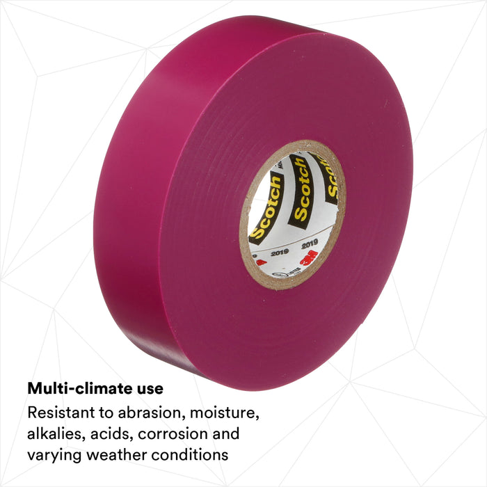 Scotch® Vinyl Color Coding Electrical Tape 35, 3/4 in x 66 ft, Violet