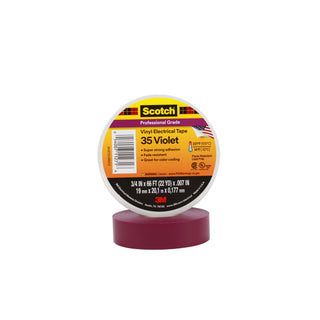 Scotch® Vinyl Color Coding Electrical Tape 35, 3/4 in x 66 ft, Violet
