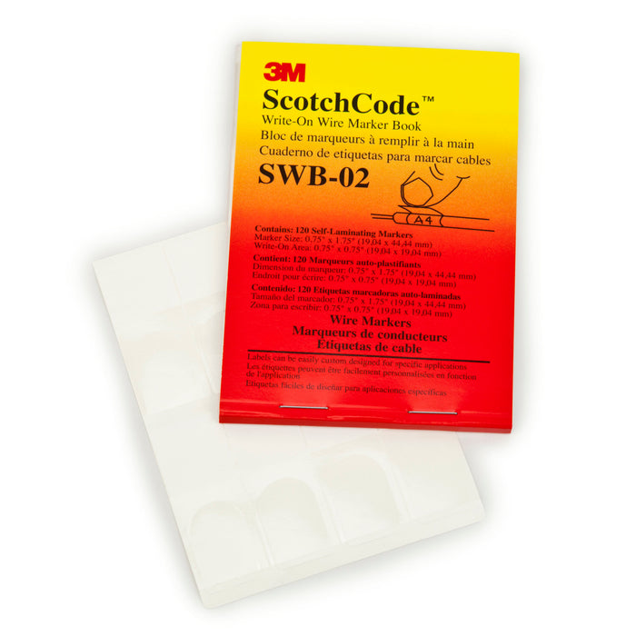 3M ScotchCode Write-On Wire Marker Book SWB-02, 0.75 in x 1.75 in