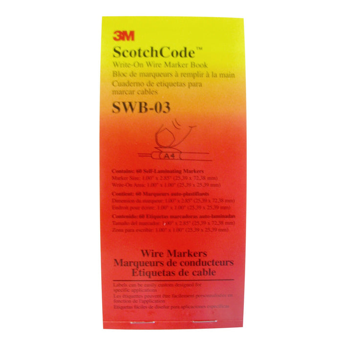 3M ScotchCode Write-On Wire Marker Book SWB-03, 1 in x 2.85 in
