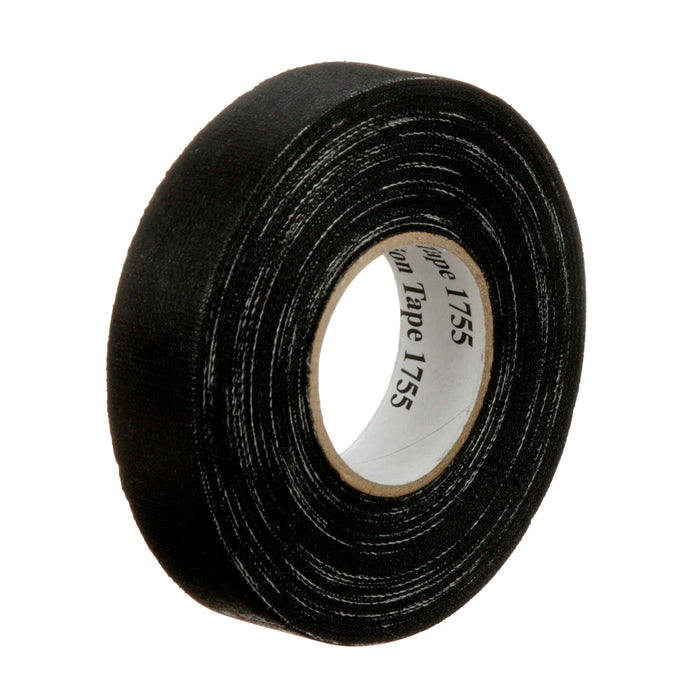 3M Temflex Cotton Friction Tape 1755, 3/4 in x 60 ft, Black