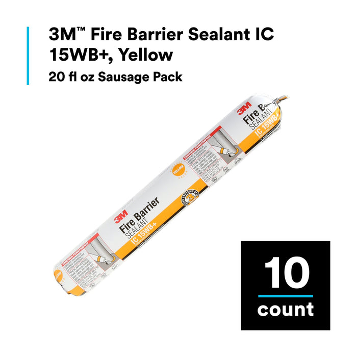 3M Fire Barrier Sealant IC 15WB+, Yellow, 20 fl oz Sausage Pack