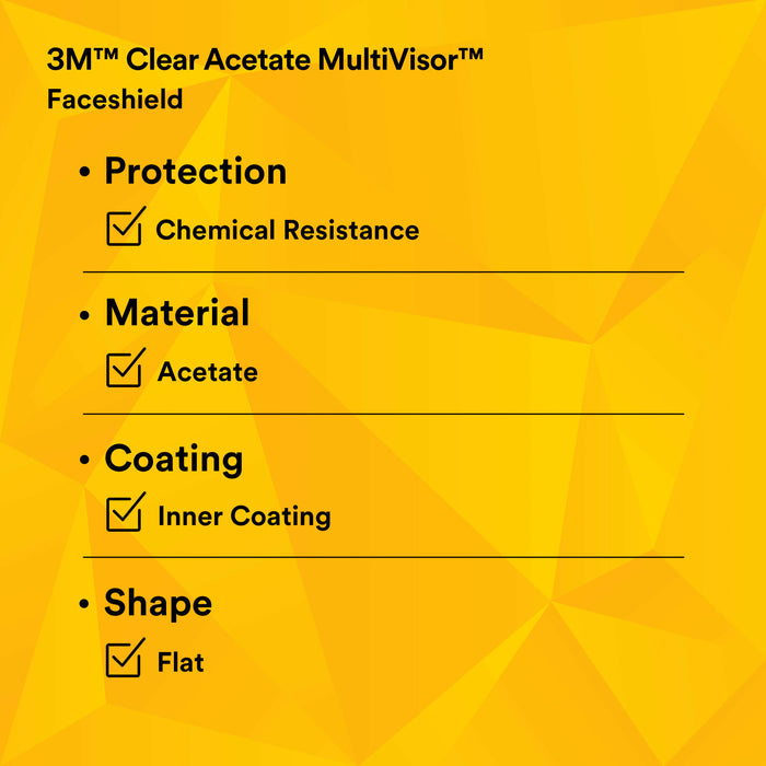 3M Clear Acetate MultiVisor Faceshield System V4D-10P
