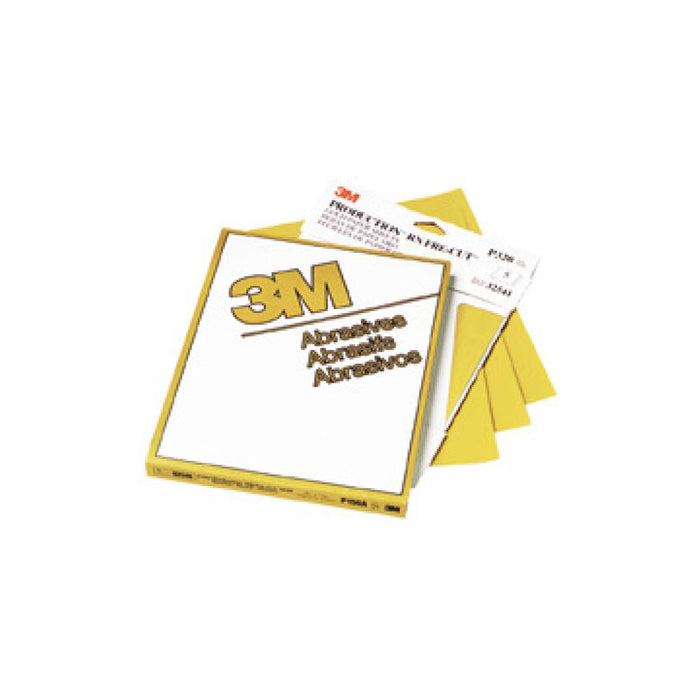 3M Gold Abrasive Sheet, 02551, P320 grade, 3 2/3 in x 9 in, 100 sheets
per pack