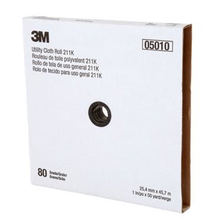 3M Utility Cloth Roll 211K, 80 J-weight, 1 in x 50 yd, Full-flex