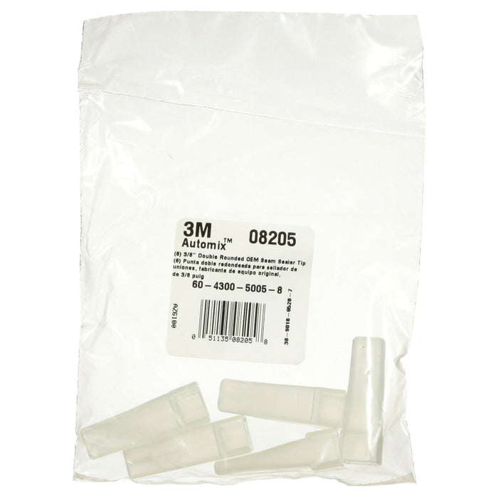 3M OEM Seam Sealer Tip, 08205, 3/8 in, Double-Rounded, 6 per bag