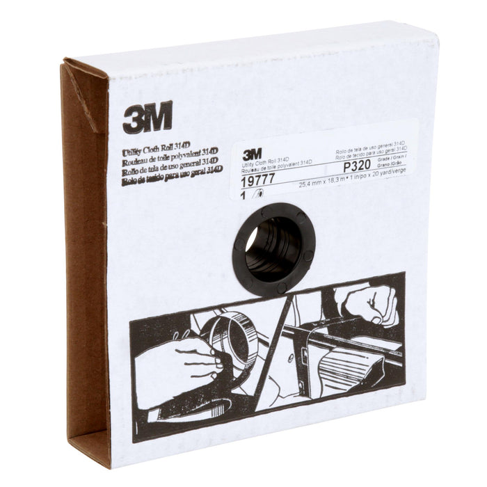 3M Utility Cloth Roll 314D, P320 J-weight, 1 in x 20 yd